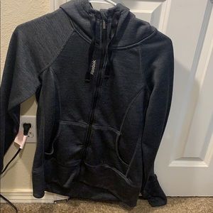REEBOK dark grey zip up hoodie